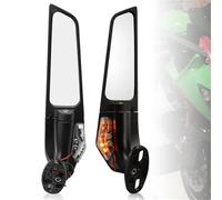HYRHEV Espejo Retrovisor Motocicleta para Kawasaki para Ninja 300 250 400 650 H2 H4 Paquete De 2 Espejo Retrovisor Lateral Giratorio Ajustable. Espejo de Manillar(Big Size)