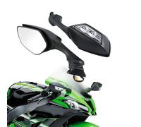 HYRHEV Espejo Retrovisor para Motocicleta con Luz Intermitente Y Espejos Laterales para Ninja ZX 10R ZX-10R 2011-2020 H2 2014-2015 Espejo de Manillar