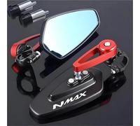 HYRHEV Espejos retrovisores Motocicleta para NMAX N MAX N-MAX 155 250 400 125 2 Piezas Extremos de Manillar CNC Color Negro Motorcycle Rearview Mirror(Red)