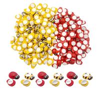 HYRKOTW Abejas y mariquitas de madera, 100 mariquitas y 100 mini abejorros, para manualidades, álbumes de recortes, fiestas y decoración de bodas.