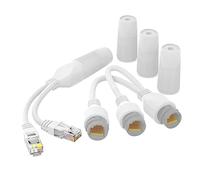 HYROOY Adaptador divisor impermeable de alto rendimiento para exteriores, divisor de alimentación a través de Ethernet, antiinterferencia, Plug & Play, color negro