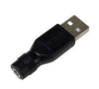 HYROOY Adaptador USB portátil de 5 V a USB A macho a conector hembra de 3,5 x 1,35 mm/4,0 x 1,7 mm para electrónica pequeña o USB, plástico negro