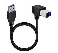 HYROOY Cable USB 3.0 flexible A macho a B macho, 90 grados derecho, cable de impresora USB 3.0 para escáner, cable de datos USB de impresora