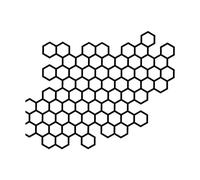 HYROOY Calcomanías hexagonales de advertencia de alta visibilidad, diseño de panal, autoadhesivas, para motocicleta, coche, PVC, color negro