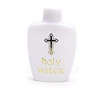 HYROOY Catholic ttle - Agua bendita vacía de 60 ml para agua bendita católica cristiana dorada para contener agua de Lourdes de plástico