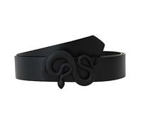 HYROOY Cinturones clásicos para mujer con hebilla de serpiente creativa, cinturón delgado ajustable para todo tipo de vestidos, falda, abrigo, cintura de poliuretano negro, Negro -, Approx. 105x3.3cm/