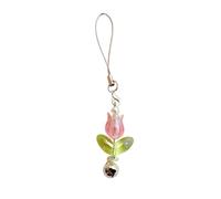 HYROOY Correas con colgante de flor de tulipanes para teléfono, llavero, mochila, llavero, llavero, llavero, cadena de decoración para llaves de coche, Rosado, As Pic Shows