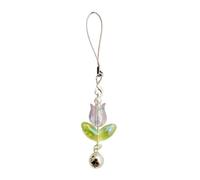 HYROOY Correas con colgante de flor de tulipanes para teléfono, llavero, mochila, llavero, llavero, llavero, cadena de decoración para llaves de coche, Púrpura, As Pic Shows