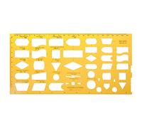 HYROOY K - Plantilla de resina para diagrama de flujo de símbolos, regla de dibujo, herramienta de medición para estudiantes