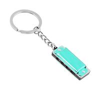 HYROOY Llavero de armónica colorida armónica de 8 tonos, 4 agujeros para llavero para llavero, 3,6 x 1,2 x 0,8 cm, para niños, juguete verde, chapa de estaño galvanizado, caña de cobre