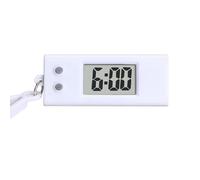 HYROOY Llavero de reloj electrónico, portátil, tamaño de bolsillo, reloj digital con visualización precisa de la hora, suministros para estudiantes, Blanco, Approx.52x22x20mm/2.05x0.87x0.79in