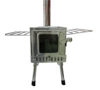 HYRTEFBN Estufa de leña portátil Estufa de leña Plegable con Chimenea for Tienda de campaña, Calentador de Acero Inoxidable for Exteriores, Estufa de leña portátil(04)