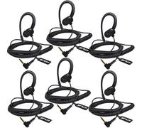 HYS 3.5mm Auricular Compatible para Motorola Yaesu Radio/Walkie-Talkie Micrófono de Mano/Dispositivo con 3.5mm AudioJack, G-Type Soft Ear Hook (BLACKC-6)