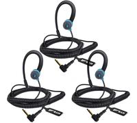 HYS 3.5mm Auricular Compatible para Motorola Yaesu Radio/Walkie-Talkie Micrófono de Mano/Dispositivo con 3.5mm AudioJack, G-Type Soft Ear Hook (BLUEC-3)