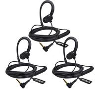 HYS 3.5mm Auricular Compatible para Motorola Yaesu Radio/Walkie-Talkie Micrófono de Mano/Dispositivo con 3.5mm AudioJack, G-Type Soft Ear Hook (BLACKC-3)
