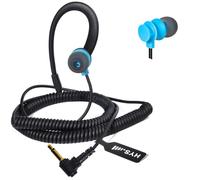 HYS 3.5mm Auricular Compatible para Motorola Yaesu Radio/Walkie-Talkie Micrófono de Mano/Dispositivo con 3.5mm AudioJack, G-Type Soft Ear Hook (BLUEC-1)