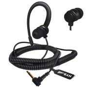 HYS 3.5mm Auricular Compatible para Motorola Yaesu Radio/Walkie-Talkie Micrófono de Mano/Dispositivo con 3.5mm AudioJack, G-Type Soft Ear Hook (BLACKC-1)