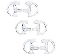HYS Almohadillas suaves y flexibles para auriculares acústicos Walkie Talkie Air, 3 pares de orejas transparentes izquierda y derecha
