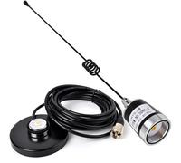 HYS Antena de látigo de 462-467 MHz UHF preafinada NMO GMRS de 17.7 pulgadas con soporte magnético NMO resistente con funda de goma, montaje Mag de 3.54 pulgadas, cable de 16.4 pies con PL-259