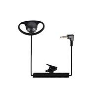 HYS Auriculares con clip de 3,5 mm, forma D, solo escuchan, negro