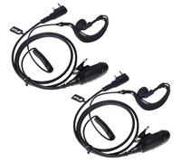 HYS Auriculares inalámbricos en forma de G con micrófono, compatibles con Baofeng UV-5R BF-888S Quansheng UV-K5 UV-K5 (8) Kenwood TH-F7 TK-2100 de 2 vías (G-2)