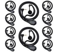 HYS G-Form walkie Talkie Auricular con micrófono de 2,5 mm Forma G Auricular Compatible con Motorola TLKR Talkabout T62, T80, XT180, T82 Extreme (10 Piezas)