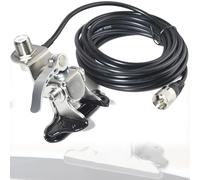 HYS Soporte de Antena de Coche de Acero Inoxidable para Montaje en Clip de Coche, Tapa de Tronco, Soporte de Montaje Hatchback,16.4 pies de Cable coaxial RG-58 con Conector SO239 a PL-259