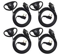 HYS Walkie Talkie Auricular en forma de D con micrófono para seguridad policial compatible con Kenwood TH-F7 TK-2100 Baofeng UV-5R Radio de 2 vías (paquete de 4)
