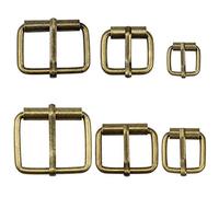 Hysagtek 60 hebillas de metal de bronce para cinturones, hebilla, para bolsas, correa de cuero, accesorios de bricolaje, 6 tamaños - 3,3 cm, 3,18 cm, 2,54 cm, 0,79 pulgadas, 1,7 cm, 1,51 cm