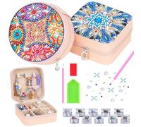 Hysagtek Joyero de pintura de diamantes, 2 piezas de pintura de diamantes para adultos, kit creativo regalos de manualidades para cumpleaños, Navidad