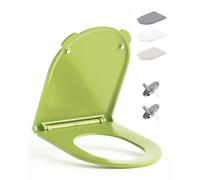 HySail Tapa WC Universal Con Cierre Amortiguado - Asa Higiénica, Ecológica y Resistente a la Decoloración - Con Liberación Rápida Para una Limpieza Fácil (Verde, Forma en D)
