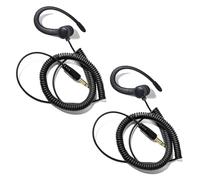 HYSHIKRA 1 Pin 3.5mm Jack Auricular 180° Conjunta Recepción Sólo Walkie Talkie Auricular Compatible con Motorola Sepura Rexon Wouxun Kenwood Baofeng Quansheng radios de Mano (Negro, 2)