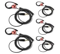 HYSHIKRA 1 Pin 3.5mm Jack Auricular 180° Conjunta Recepción Sólo Walkie Talkie Auricular Compatible con Motorola Sepura Rexon Wouxun Kenwood Baofeng Quansheng radios de Mano (Rojo, 5)
