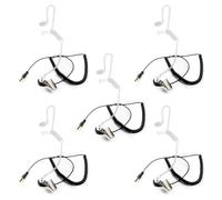 HYSHIKRA 1 Pin 3.5mm Jack Auricular 180° Conjunta Recepción Sólo Walkie Talkie Auricular Compatible con Motorola Sepura Rexon Wouxun Kenwood Baofeng Quansheng radios de Mano (Tubo Transparente, 5)