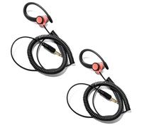 HYSHIKRA 1 Pin 3.5mm Jack Auricular 180° Conjunta Recepción Sólo Walkie Talkie Auricular Compatible con Motorola Sepura Rexon Wouxun Kenwood Baofeng Quansheng radios de Mano (Rojo, 2)