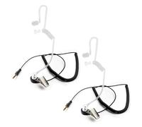 HYSHIKRA 1 Pin 3.5mm Jack Auricular 180° Conjunta Recepción Sólo Walkie Talkie Auricular Compatible con Motorola Sepura Rexon Wouxun Kenwood Baofeng Quansheng radios de Mano (Tubo Transparente, 2)