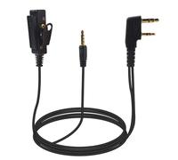 HYSHIKRA Adaptador de audio universal de 2 pines K1 a 3,5 mm con PTT (Push to Talk) compatible con BaoFeng UV5R 888S, radios Kenwood y auriculares de interfaz de entrada de audio de 3,5 mm con