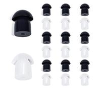 HYSHIKRA Almohadillas de Goma Suave de Repuesto para Auriculares compatibles con Motorola Baofeng Kenwood Yaesu Walkie Talkie, Covert Acoustic Air Tube Earpiece (20 Piezas, Blanco+Negro)