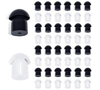 HYSHIKRA Almohadillas de Goma Suave de Repuesto para Auriculares compatibles con Motorola Baofeng Kenwood Yaesu Walkie Talkie, Covert Acoustic Air Tube Earpiece (50 Piezas, Blanco+Negro)