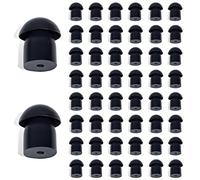 HYSHIKRA Almohadillas de Goma Suave de Repuesto para Auriculares compatibles con Motorola Baofeng Kenwood Yaesu Walkie Talkie, Covert Acoustic Air Tube Earpiece (50 Piezas, Negro)