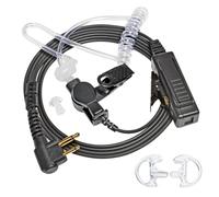 HYSHIKRA Auricular de 2 Pines para Walkie-Talkie con Gran Tecla de Micrófono, Compatible con Radios Motorola CP040, DP1400, GP300 e Hyera (1 Pack Incluye Tapones de Repuesto)