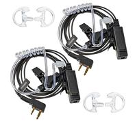 HYSHIKRA Auricular de 2 Pines para Walkie-Talkie con Micrófono de Tecla Grande, Compatible con Radios Baofeng UV-5R, UV-5RA, 888S y Kenwood (2 Pack Incluye Tapones de Repuesto)