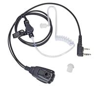 HYSHIKRA Auricular de Radio Compatible con Retevis Baofeng UV5R Kenwood TK250 Walkie Talkie Headset con PTT y micrófono (Tubo Transparente, 1 Pieza)
