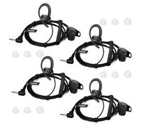 HYSHIKRA Auricular de Radio de Seguridad Compatible con Motorola TLKR-T60 T80 T82 T-92 H2O T80 Extreme T82 Extreme Walkie Talkie, Ligero, Forma G con micrófono (Negro, 4 Pack)