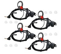 HYSHIKRA Auricular de Radio de Seguridad Compatible con Motorola TLKR-T60 T80 T82 T-92 H2O T80 Extreme T82 Extreme Walkie Talkie, Ligero, Forma G con micrófono (Rojo, 4 Pack)