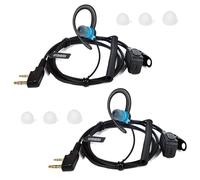HYSHIKRA Auricular de Radio Ligero en Forma de G Compatible con retevis Baofeng Kenwood RT24 UV5R TK250 TK320 Walkie Talkie (Azul, 2 Pack)