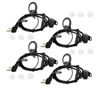 HYSHIKRA Auricular de Radio Ligero en Forma de G Compatible con retevis Baofeng Kenwood RT24 UV5R TK250 TK320 Walkie Talkie (Negro, 4 Pack)