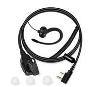 HYSHIKRA Auricular de Radio Ligero en Forma de G Compatible con retevis Baofeng Kenwood RT24 UV5R TK250 TK320 Walkie Talkie (Negro, 1 Pack)