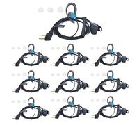 HYSHIKRA Auricular de Radio Ligero en Forma de G Compatible con retevis Baofeng Kenwood RT24 UV5R TK250 TK320 Walkie Talkie (Azul, 10 Pack)