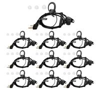 HYSHIKRA Auricular de Radio Ligero en Forma de G Compatible con retevis Baofeng Kenwood RT24 UV5R TK250 TK320 Walkie Talkie (Negro, 10 Pack)
